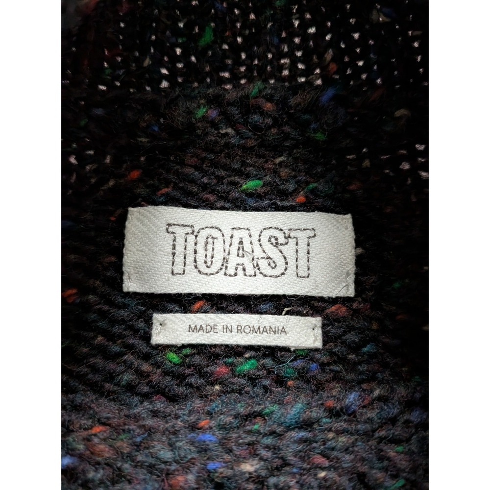 Toast Orla Donegal Wool Sweater Size Medium Gray Flecked Jumper Knit EUC - Picture 3 of 6